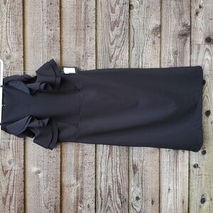 MARINA flounce sleeveless Cocktail Dress 12 NWT Black